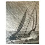 Framed 1930 Ray Kaufman Etching 