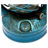 Pair of Vintage Dietz Oil Lanterns Red and Blue NY USA