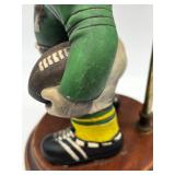 Green Bay Packers Vintage Football Player Figurine Table Lamp with Wooden Base