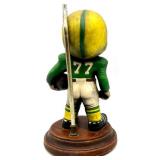 Green Bay Packers Vintage Football Player Figurine Table Lamp with Wooden Base