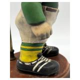 Green Bay Packers Vintage Football Player Figurine Table Lamp with Wooden Base