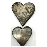Set of 7 Vintage Heart-Shaped Metal Cake Pans and Molds