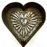 Set of 7 Vintage Heart-Shaped Metal Cake Pans and Molds