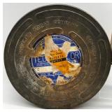 Collection of Vintage Metal Tins, Kitchen Spice Bottles, Car Emblems, and Kodak Film Reel