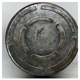 Collection of Vintage Metal Tins, Kitchen Spice Bottles, Car Emblems, and Kodak Film Reel