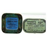 Collection of Vintage Metal Tins, Kitchen Spice Bottles, Car Emblems, and Kodak Film Reel