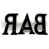 Set of 3 Large Distressed Wood BAR Letters Wall Decor