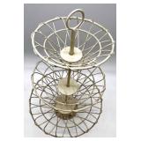 Vintage 3-Tier Metal Stand with Robinson Ransbottom Stoneware Crock and 2 Miniature BI Jars