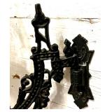 Antique Wall-Mounted Glass Oil Lamp with Cast Iron Bracket