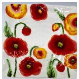 Set of 3 Decorative Tableware Pieces - Floral Vase, Poppy Cake Stand, Vintage Espresso Plate