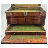 Vintage Wood Machinist Tool Chest with Drawers and Mirror