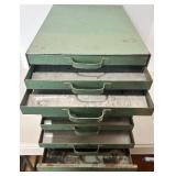 Vintage Industrial 10-Drawer Metal Storage Cabinet