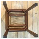 Teak Wood and Woven Rattan Side Table Made in Indonesia