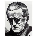 Harry Kernoff set of 3 Signed Block Print Portraits of James Joyce and W.B. Yeats