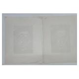 Harry Kernoff set of 2 Signed Block Prints of W.B. Yeats