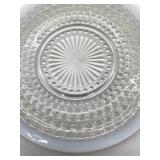 Collection of 5 Vintage Glass Dessert and Display Plates, Varied Patterns