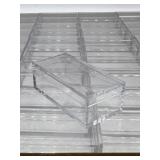 Lot of Plastic Test Tubes with Assorted Caps, Storage Racks, and Two Clear Box Compartment Boxes