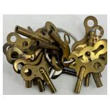 Collection of Vintage Brass and Metal Clock Wind-Up Keys