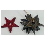 Vintage Cheese Box, Glass Carafe Set, Bank Bag, U.S. Mint Bag, and Star Architectural Pieces