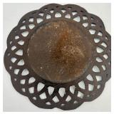 Vintage Mixed Lot: Cast Iron Trivet, Horse Pull Toy, Spice Tins, Glass Insulators, and Collectible Containers