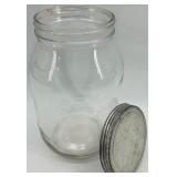 Vintage James Buchanan Green Bottle with Cork-N-Seal and 2 Large Glass Jars