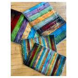 NEW Set of 4 Colorful Multi-Size Floor Mats with Striped Design