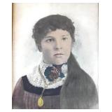 Victorian Portrait of Susan Corrigan in Ornate Gold Gilt Frame