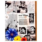 Audrey Hepburn Mixed Media Pop Art Collage on Canvas with 3D Flowers