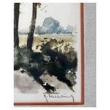Framed Limited Edition Watercolor Print by G. Helbusch Signed and Numbered 153/350