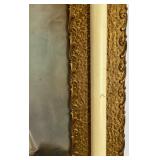 Antique Framed Portrait Painting of Child with Ornate Artisan Made Gilt Frame