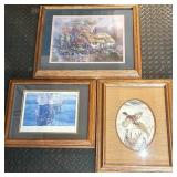 Set of 3 Framed Art Prints with Wood Frames