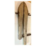 Vintage LARGE Wooden Book Press with Iron Screw and Hardware 40"