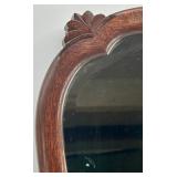 Antique Ornate Wood Framed Mirror with Carved Detail