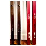 Lot of 6 Pairs Vintage Cross Country Skis and 2 set of Poles Mixed Brands