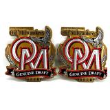 Pair of 1991 Old Milwaukee Genuine Draft Beer Signs (Lighting Components Missing)