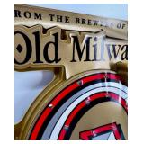 Pair of 1991 Old Milwaukee Genuine Draft Beer Signs (Lighting Components Missing)