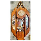 Handcrafted Wall Pendulum Clock with Pine Finish