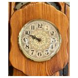 Handcrafted Wall Pendulum Clock with Pine Finish
