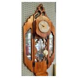 Handcrafted Wall Pendulum Clock with Pine Finish