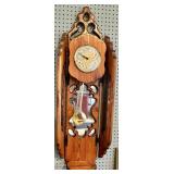 Handcrafted Wall Pendulum Clock with Pine Finish