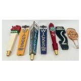 Collection of 7 Vintage Beer Tap Handles Including Pete