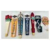 Collection of 7 Vintage Beer Tap Handles Including Pete
