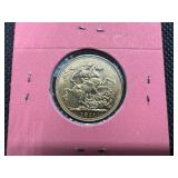 1911 British Gold Sovereign Coin 0.2354 Oz. of Gold