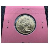 1911 British Gold Sovereign Coin 0.2354 Oz. of Gold