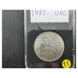 1887 Morgan Silver Dollar Marked UNC When Purchased
