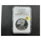 1997 Proof 1 Oz. Silver American Eagle NGC PF69 Ultra Cameo - NGC Price Guide is $135