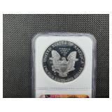 1997 Proof 1 Oz. Silver American Eagle NGC PF69 Ultra Cameo - NGC Price Guide is $135