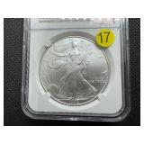 1999 1 Oz. Silver American Eagle NGC MS69 - NGC Price Guide is $75