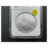 2002 1 Oz. Silver American Eagle NGC MS69 - NGC Price Guide is $65
