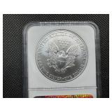 2002 1 Oz. Silver American Eagle NGC MS69 - NGC Price Guide is $65